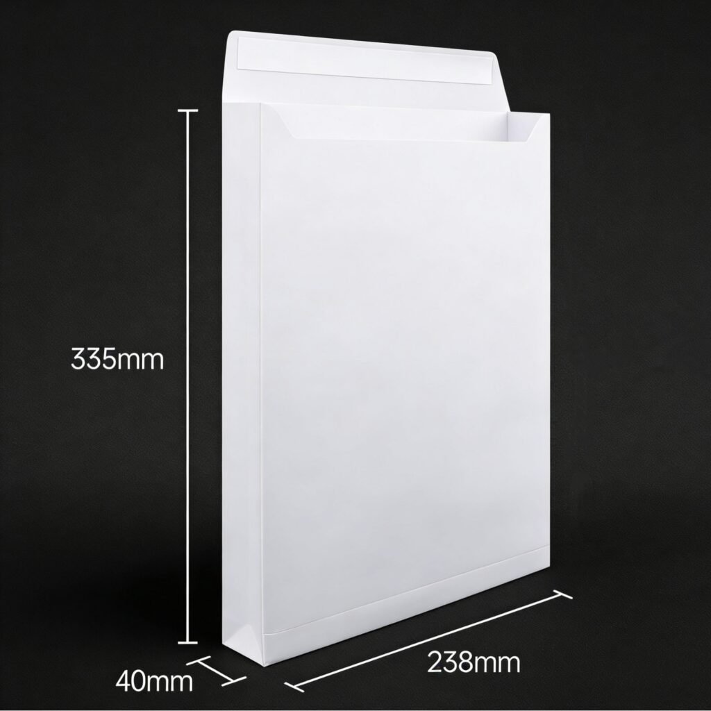 C4 WHITE OPAQUE GUSSET PEEL & SEAL ENVELOPE